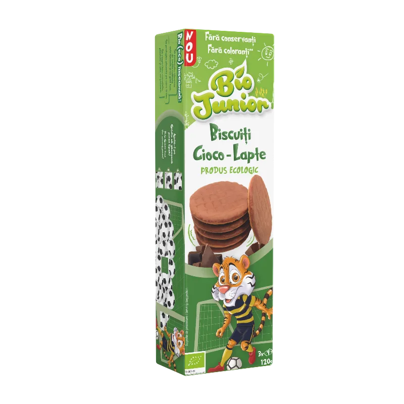 Biscuiti cu ciocolata si lapte, 120g, Bio Junior — preț și oferte