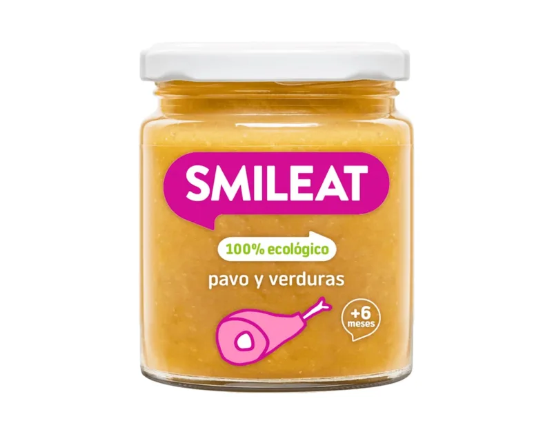 Piure de legume cu ulei de masline si curcan Bio +6 luni, 230g, Smileat — preț și oferte