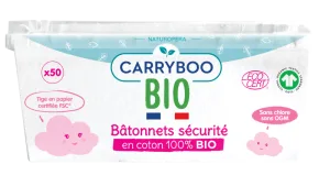Betisoare cu bumbac securizate pentru bebelusi, 50 bucati, Carryboo