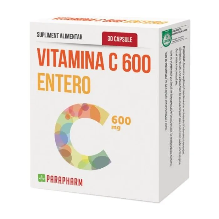 Vitamina C Entero 600mg, 30 capsule, Parapharm — preț și oferte
