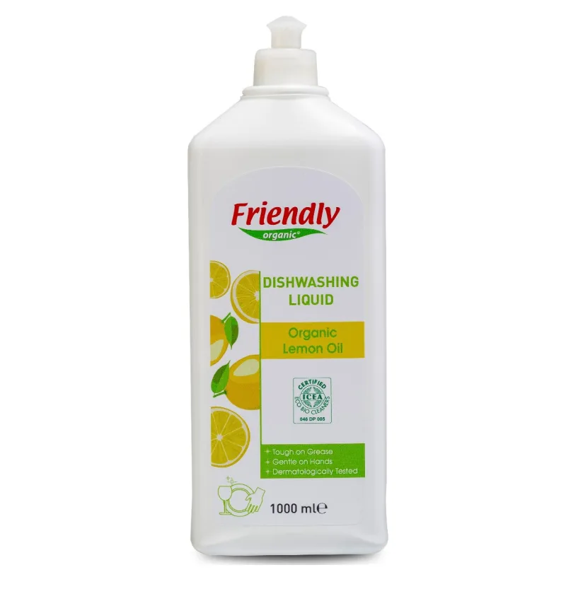 Detergent de vase manual cu lamaie, 1000ml, Friendly Organic — preț și oferte