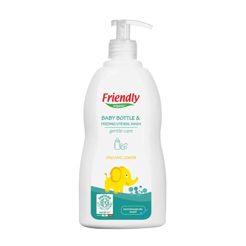 Detergent lichid de vase si biberoane cu lamaie, 500ml, Friendly Organic — preț și oferte