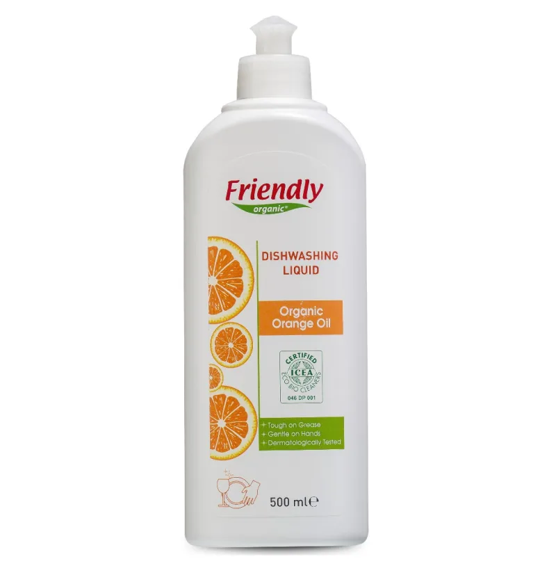 Detergent de vase manual cu portocale, 500ml, Friendly Organic — preț și oferte