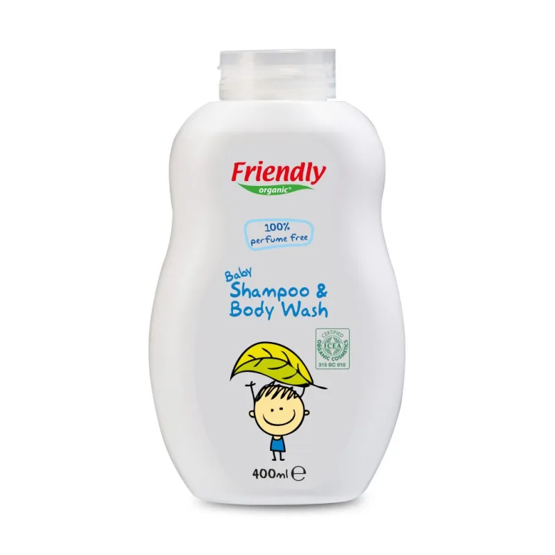 Sampon si gel de dus fara parfum pentru bebe, 400ml, Friendly Organic — preț și oferte