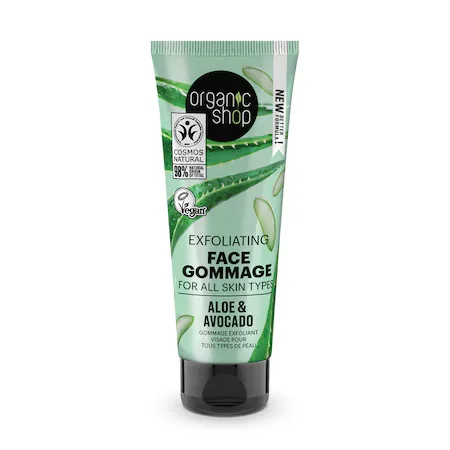 Gomaj exfoliant pentru toate tipurile de ten Avocado & Aloe, 75ml, Organic Shop — preț și oferte