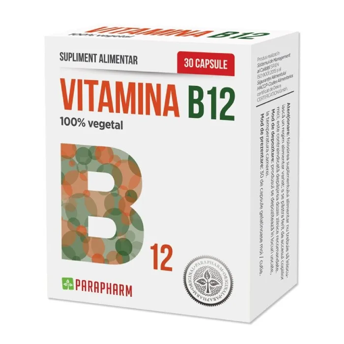 Vitamina B12, 30 capsule, Parapharm — preț și oferte