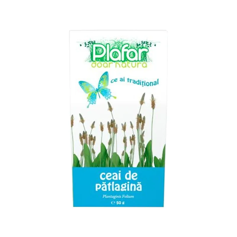 Ceai de frunze de patlagina, 50g, Plafar — preț și oferte