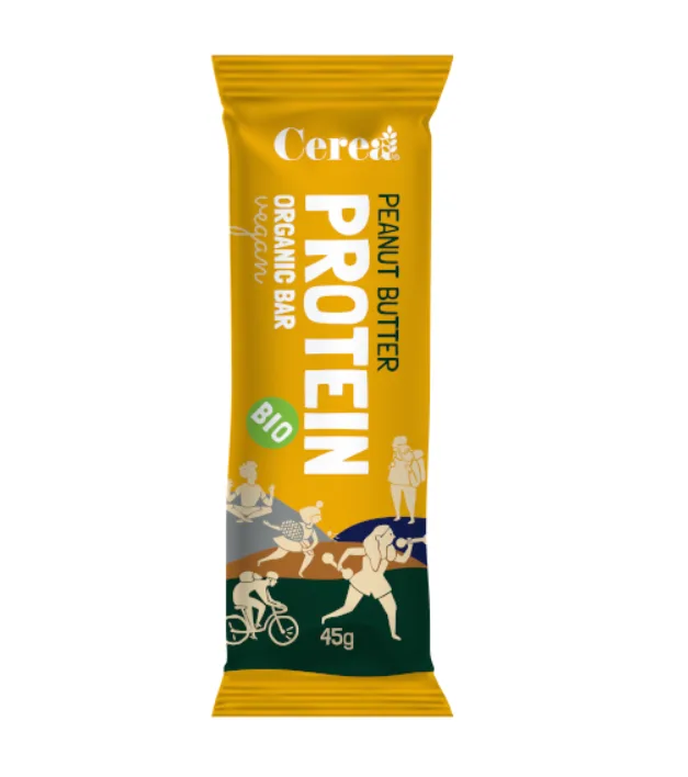 Baton proteic Bio vegan cu Unt de Arahide Protein, 45g, Cerea — preț și oferte