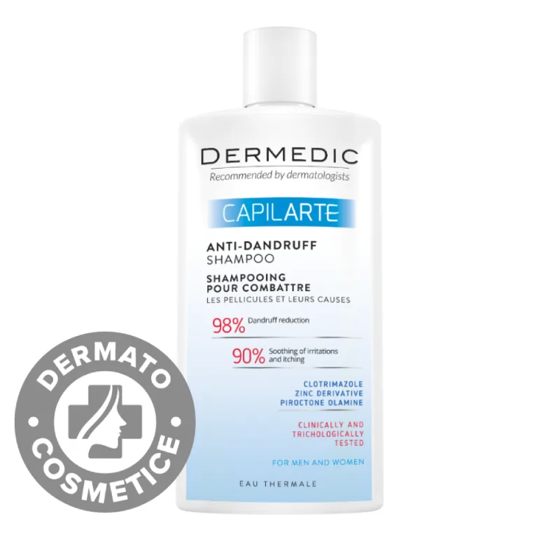 Sampon pentru combaterea matretii cu clotrimazol Capilarte, 300ml, Dermedic — preț și oferte