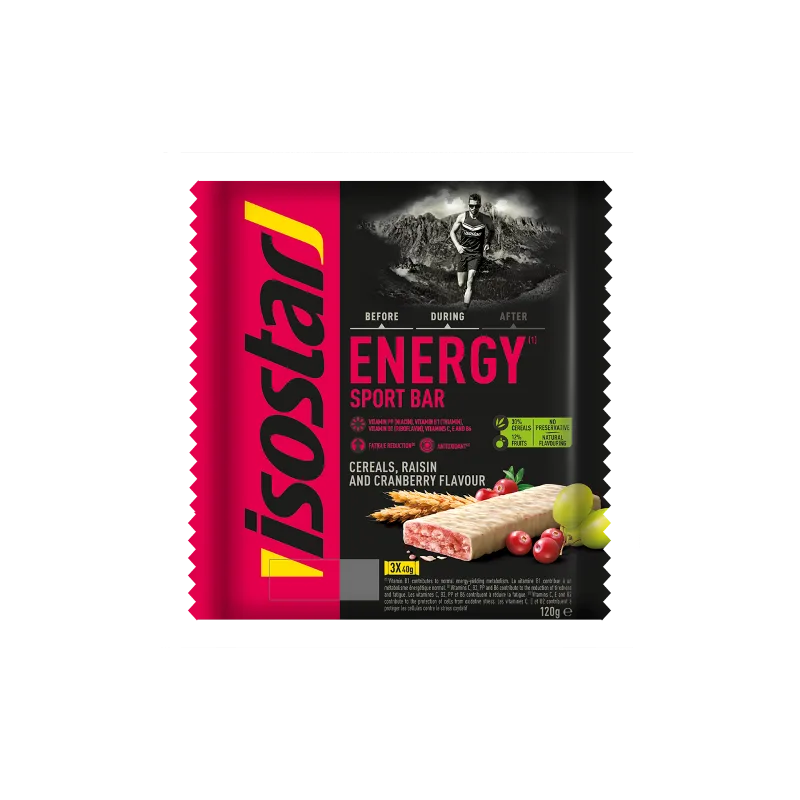 Batoane energizante cu merisoare si stafide High Energy Bar Antiox, 3 x 40g, Isostar — preț și oferte
