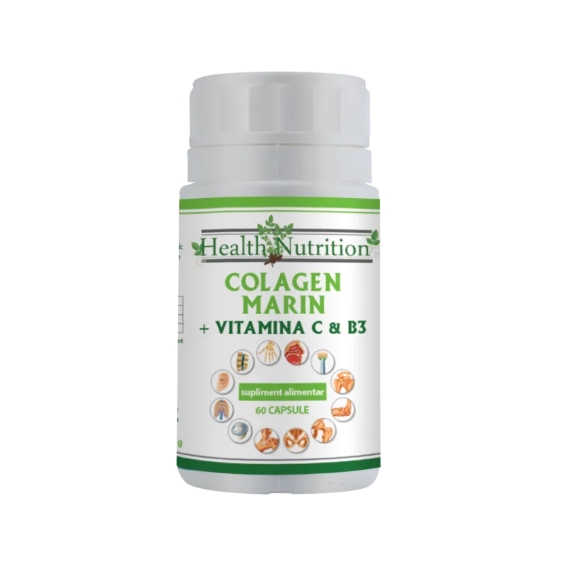 Colagen marin Forte + Vitamina B3 + Vitamina C, 60 tablete, Health Nutrition — preț și oferte