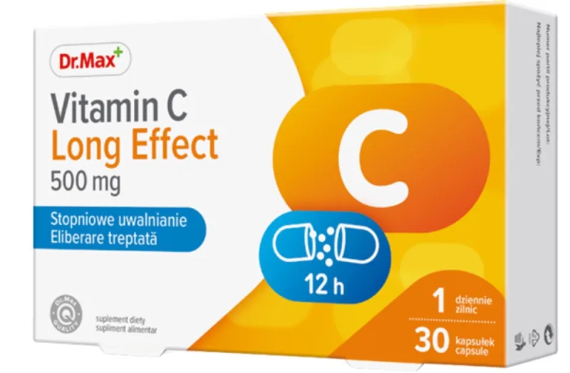 Dr. Max Vitamina C Long Effect 500mg, 30 capsule — preț și oferte