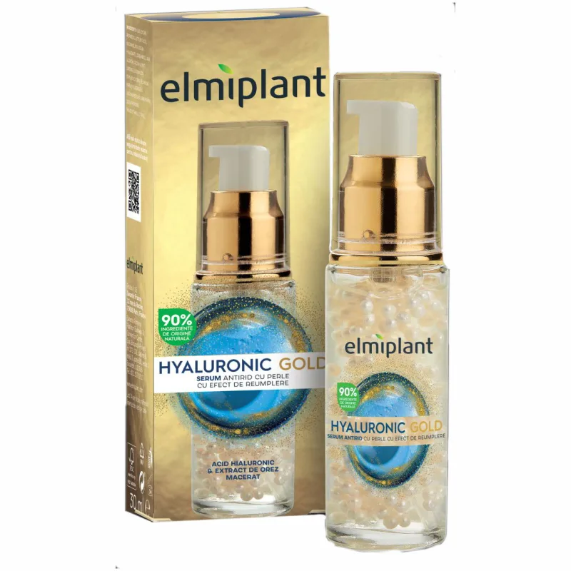 Serum pentru fata cu efect de umplere Hyaluronic Gold, 30ml, Elmiplant — preț și oferte