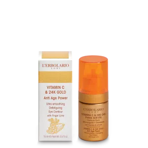 L'Erbolario Pudra de ochi Vitamina C si Aur 24K, 15ml