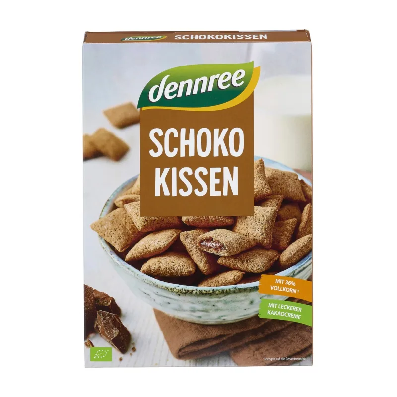 Cereale pernute umplute cu ciocolata bio, 375g, Dennree — preț și oferte