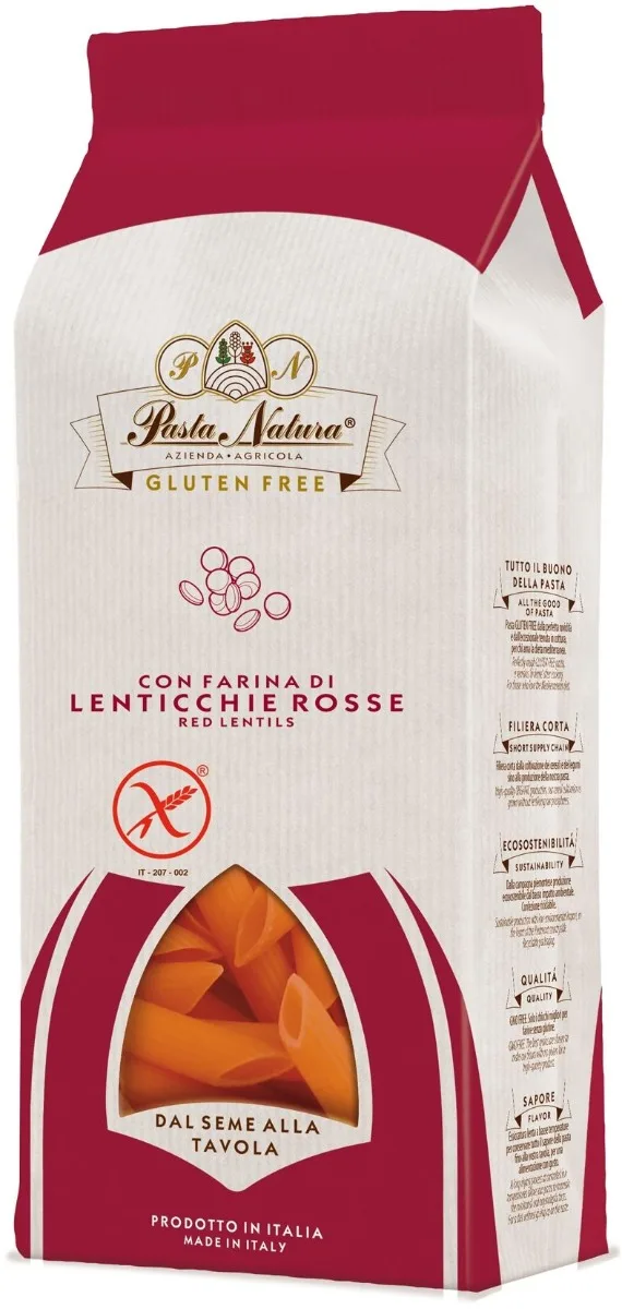 Penne bio din linte rosie fara gluten, 250g, Pasta Natura — preț și oferte