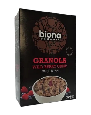 Granola cu fructe de padure crunchy bio, 375g, Biona Organic