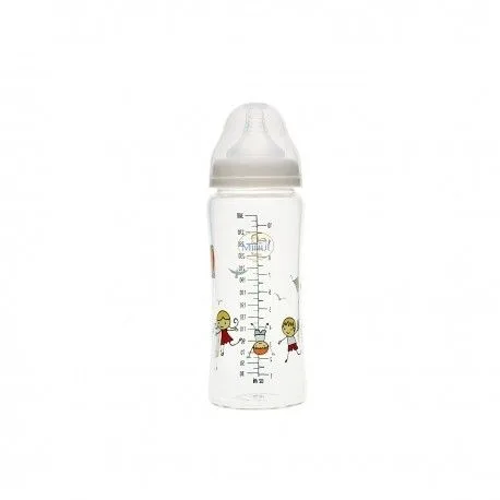 Biberon din sticla borosilicat cu gat larg 3 luni+ Baby, 300ml, Minut — preț și oferte