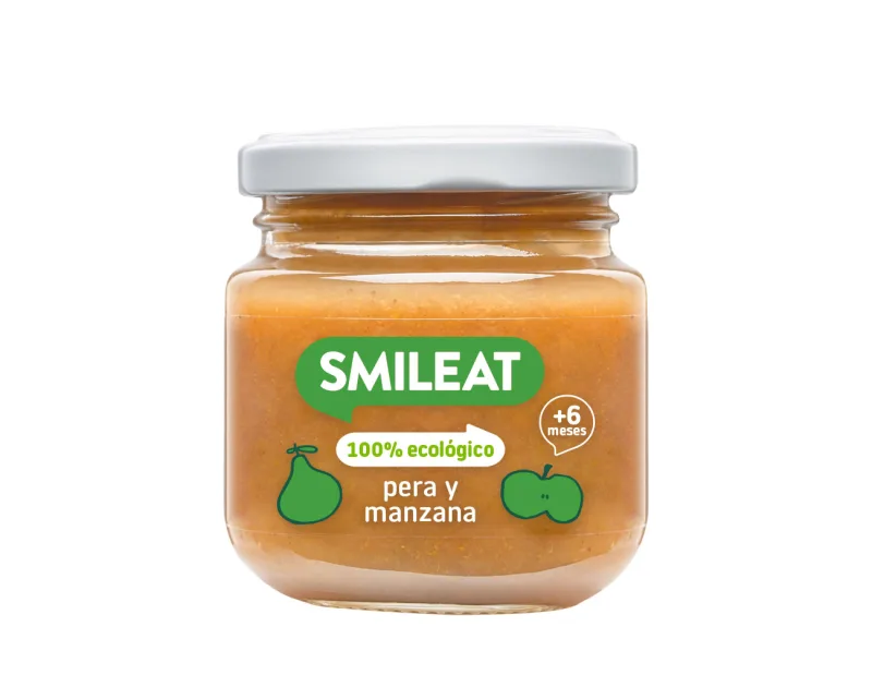 Piure din pere, mere si scortisoara Bio +4 luni, 130g, Smileat — preț și oferte