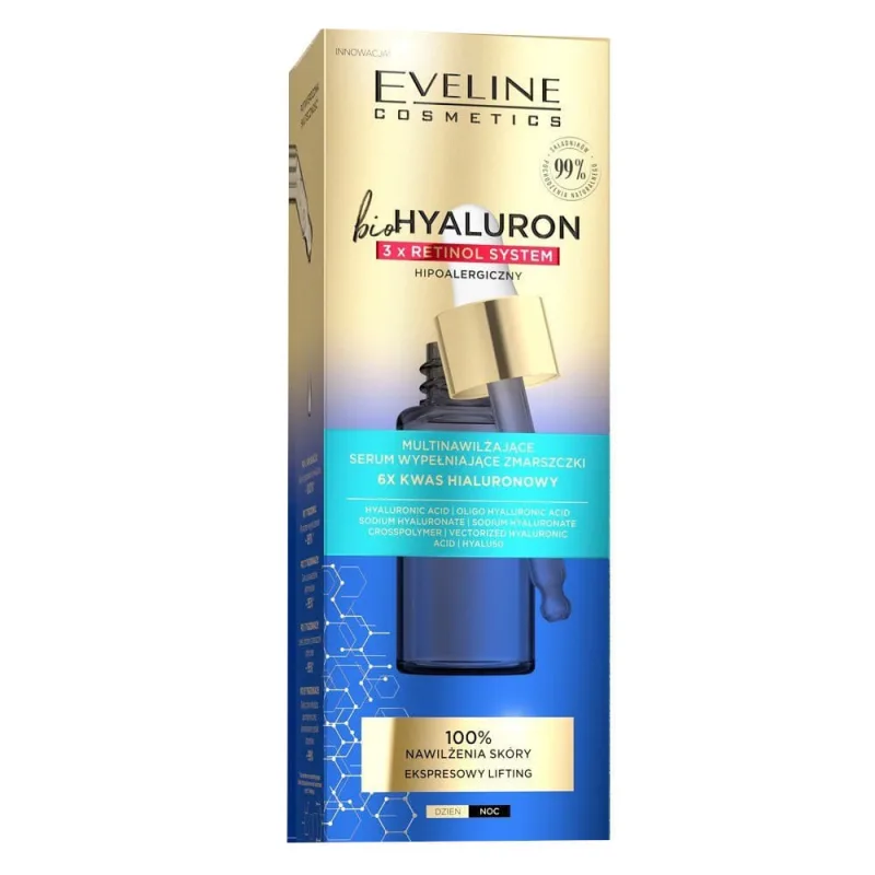 Serum multi hidratant pentru umplerea ridurilor Bio Hyaluron 3xRetinol, 18ml, Eveline Cosmetics — preț și oferte