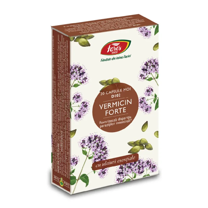 Vermicin Forte, 20 capsule, Fares — preț și oferte