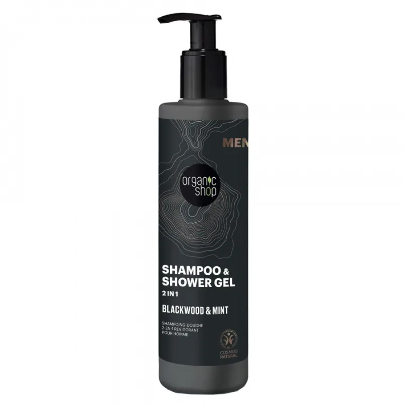 Sampon si gel de dus pentru barbati Blackwood&Mint, 280ml, Organic Shop — preț și oferte