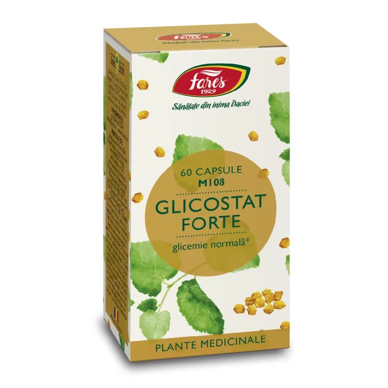 Glicostat Forte M108, 60 capsule, Fares — preț și oferte