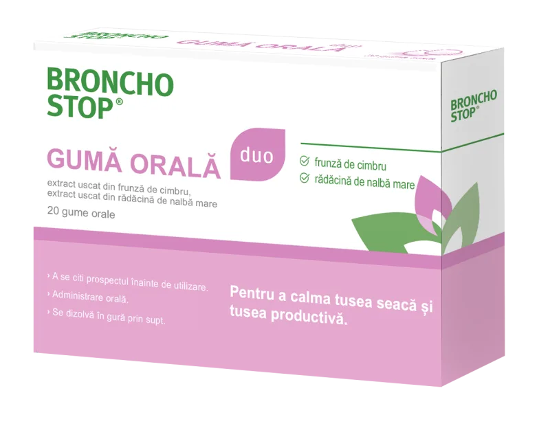 Guma orala, 20 bucati, Bronchostop — preț și oferte
