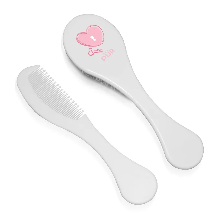 Set perie si pieptene, roz, PUR PUR BABY — preț și oferte