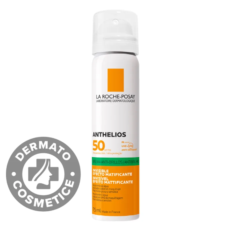 Spray invizibil matifiant cu protectie solara SPF 50 pentru ten gras si sensibil Anthelios, 75ml, La Roche-Posay — preț și oferte