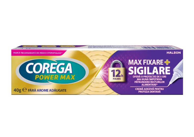 Crema adeziva pentru fixare si sigilare Power Max, 40g, Corega — preț și oferte
