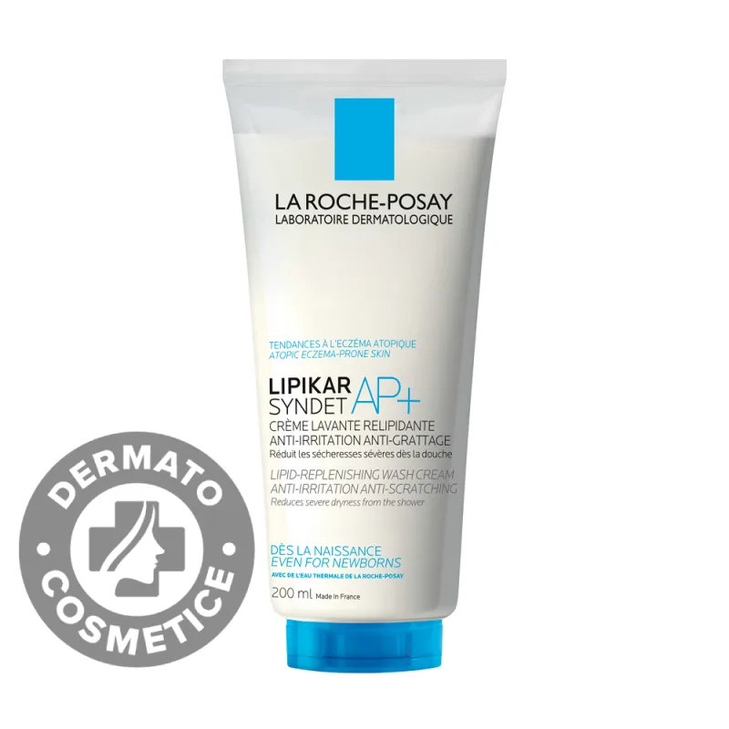 Crema de spalare anti-iritatii si anti-prurit pentru pielea uscata Lipikar Syndet AP+, 200ml, La Roche-Posay — preț și oferte