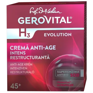 Crema antiage intens restructuranta de noapte H3 Evolution 45+, 50ml, Gerovital