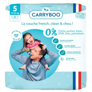 Scutece bio hipoalergenice 12-25kg marimea 5, 21 bucati, Carryboo