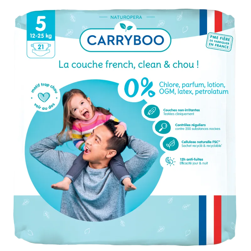 Scutece bio hipoalergenice 12-25kg marimea 5, 21 bucati, Carryboo — preț și oferte