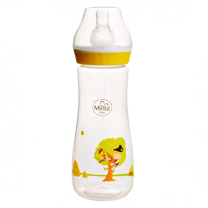 Biberon cu tetina  Pupaza din tei  pentru +3luni Baby, 250ml, Minut — preț și oferte