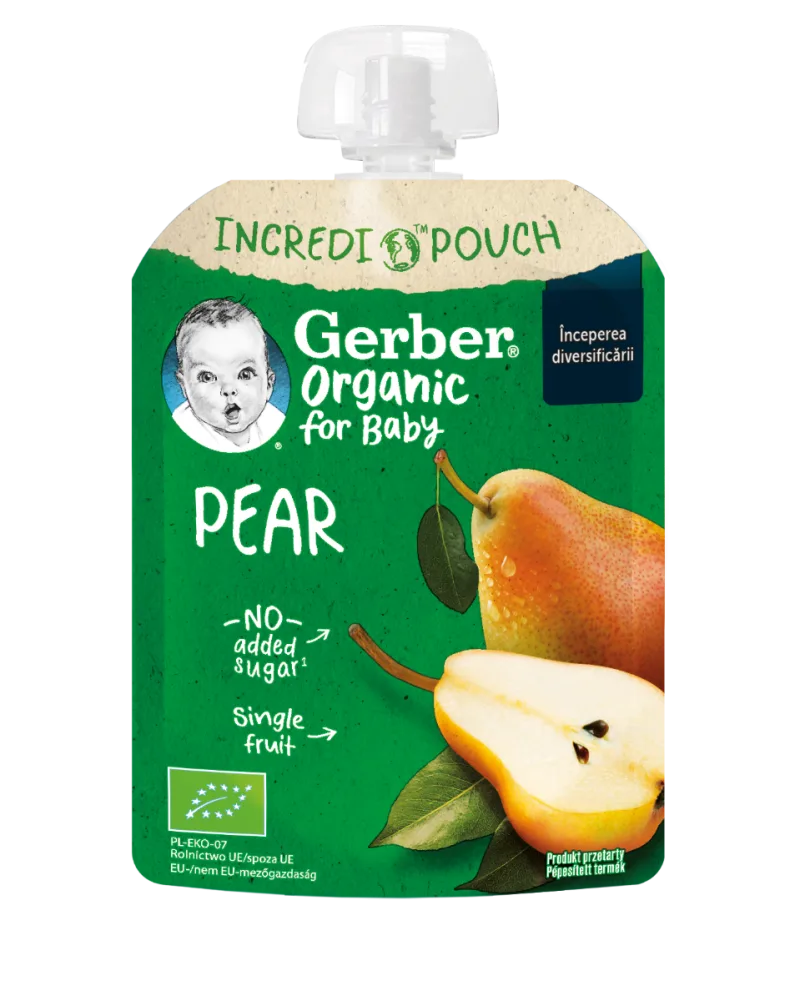 Pouch din pere de la 4 luni, 80g, Gerber — preț și oferte