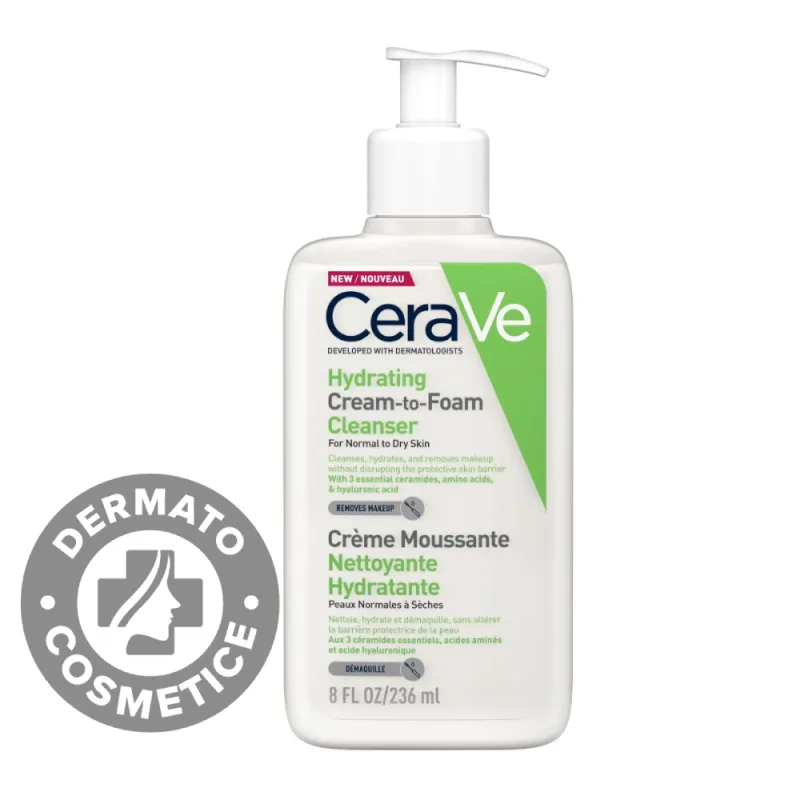 Crema de curatare spumanta si hidratanta pentru ten normal-uscat, 236ml, CeraVe — preț și oferte