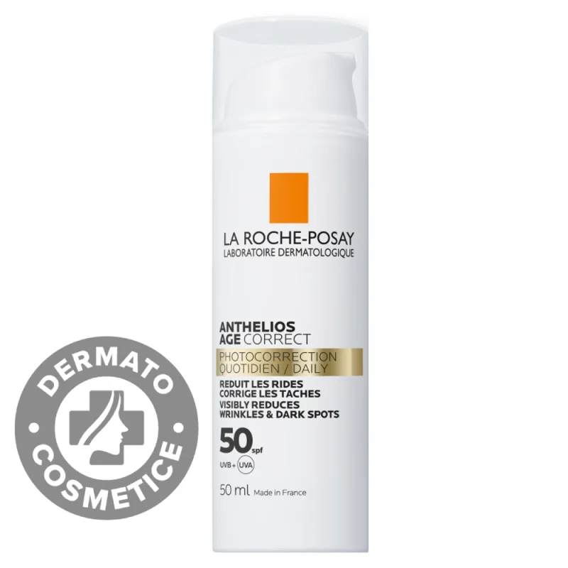 Crema cu protectie solara SPF 50 pentru fata cu actiune anti-imbatranire Anthelios Age Correct, 50ml, La Roche-Posay — preț și oferte