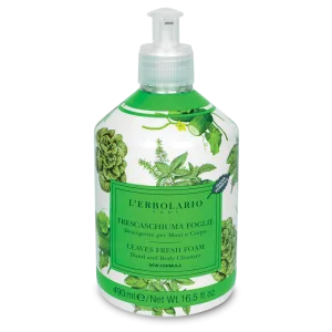 L'Erbolario Spuma de baie pentru maini si corp Leaves Fresh Foam Editie Limitata 047, 490ml