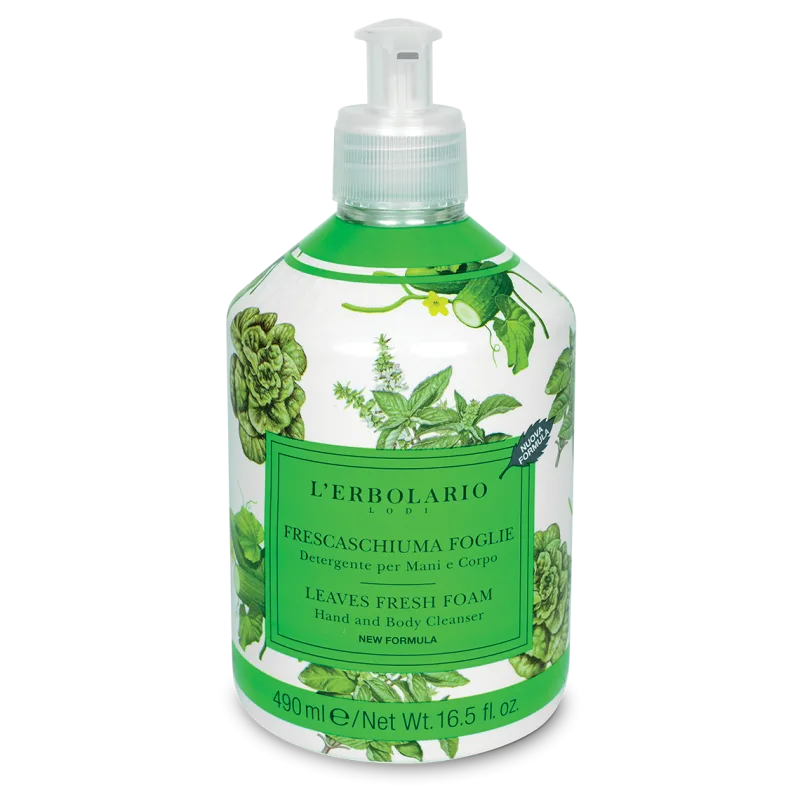 L'Erbolario Spuma de baie pentru maini si corp Leaves Fresh Foam Editie Limitata 047, 490ml — preț și oferte