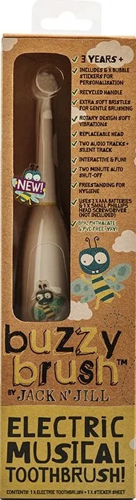 Periuta de dinti electrica muzicala pentru copii de la +3 ani Buzzy Brush, 1 bucata, Jack N' Jill