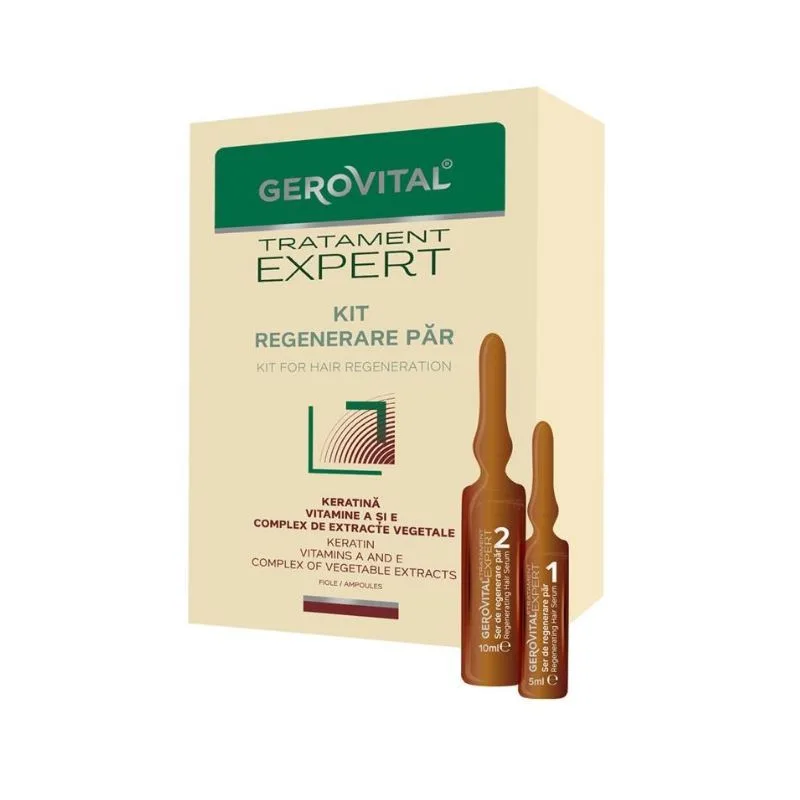 Kit tratament regenerare par Tratament Expert, 10 fiole x 10ml, Gerovital — preț și oferte
