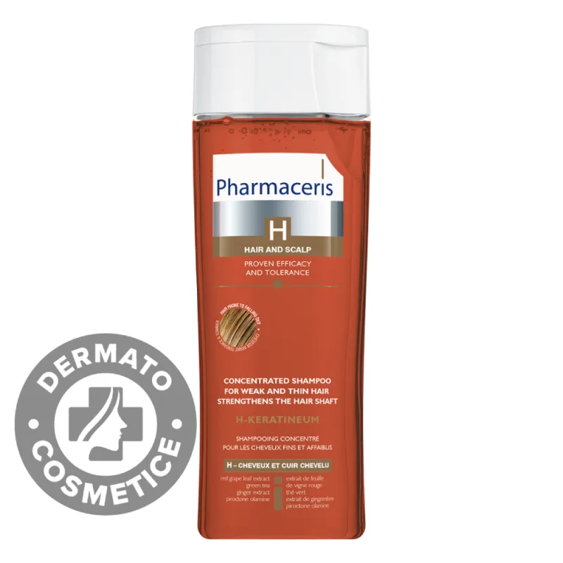 Sampon fortifiant anticadere pentru par Fragil & Normal & Gras Keratineum H, 250ml, Pharmaceris — preț și oferte