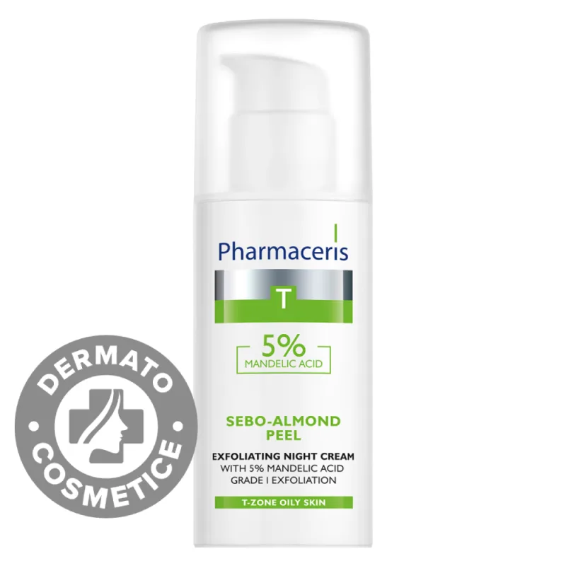 Crema de noapte pentru peeling cu acid mandelic 5% Sebo-Almod Peel T, 50ml, Pharmaceris — preț și oferte