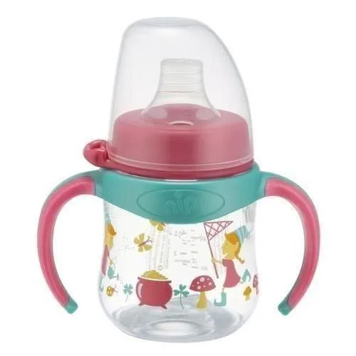Cana PP antivarsare cu manere si adaptor de baut din silicon moale 6 luni+ pentru fete, 150ml, Nip — preț și oferte