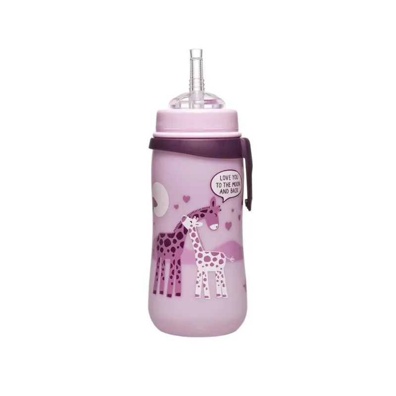 Cana PP antipicurare cu clip de prindere si pai de baut 12 luni+ pentru fete, 330ml, Nip — preț și oferte