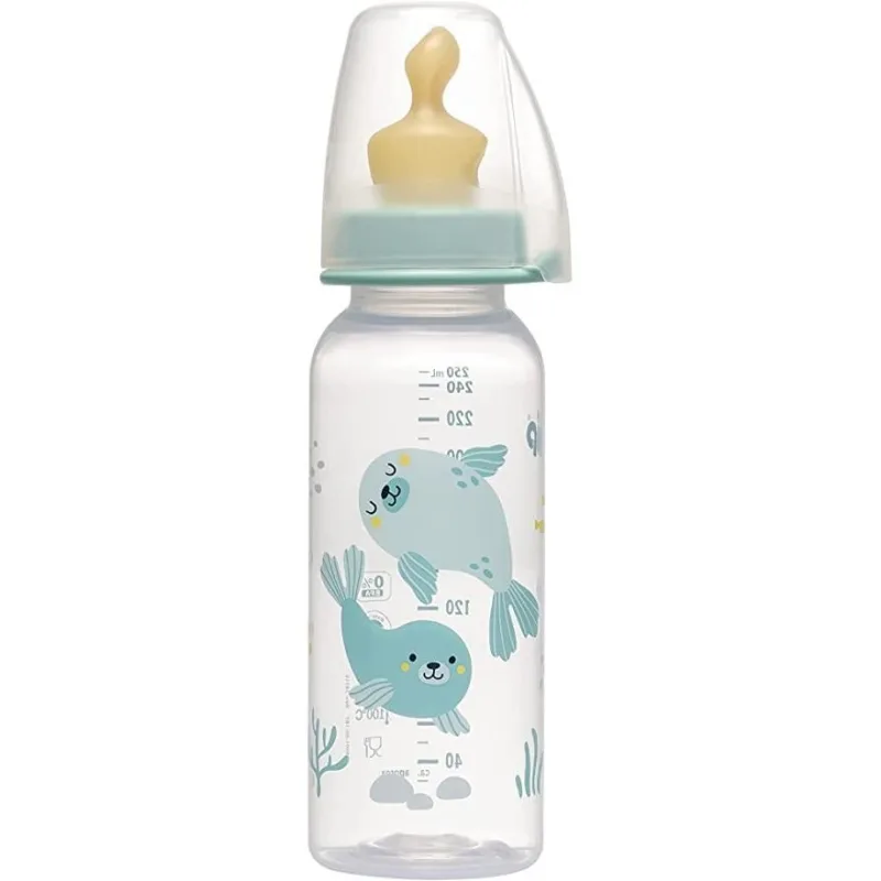 Biberon PP family cu tetina din latex ortodontica si debit mediu (M) 6 luni +, 250ml, Nip — preț și oferte