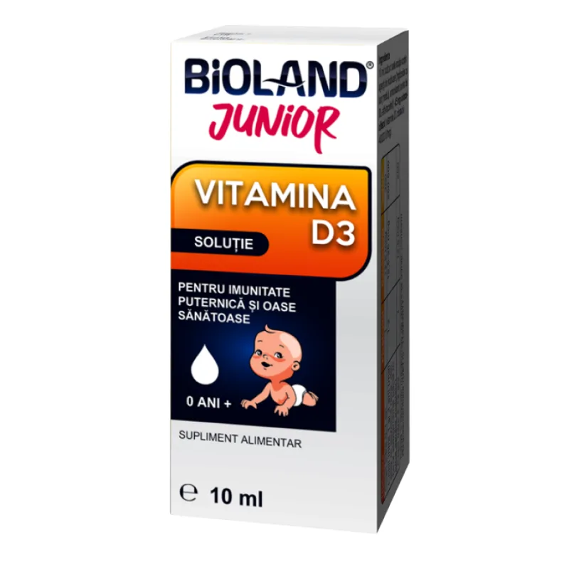 Picaturi solutie orala Vitamina D3 Bioland Junior, 10ml, Biofarm — preț și oferte