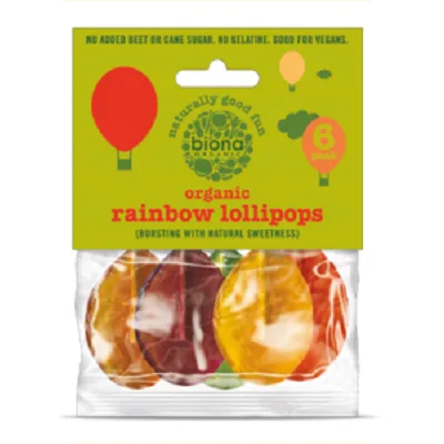 Acadele organice fara zahar Rainbow, 50g, Biona Organic — preț și oferte